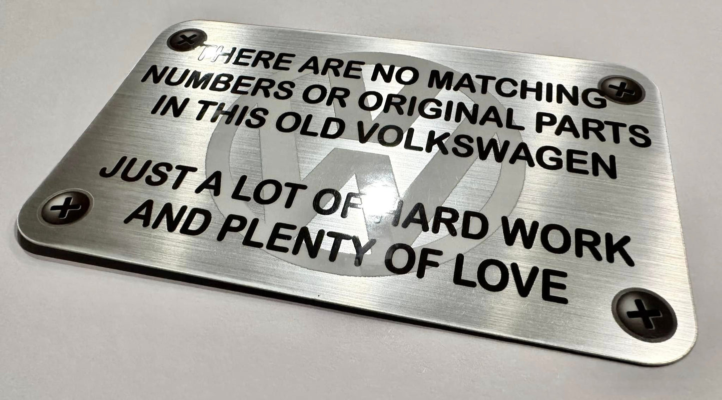 Old VW Metal Sticker